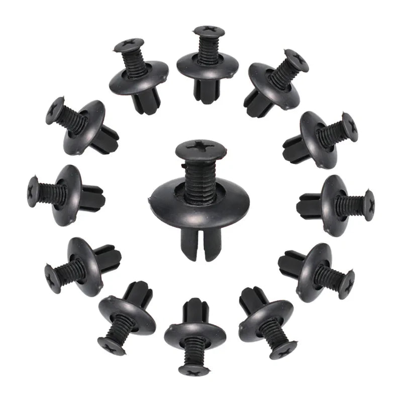 Car Plastic Rivets Fasteners 8mm/6mm Bumper Fender Screws Clips 8mm Hole Auto Push Pin Clip Accessories for Vehicle Repair
