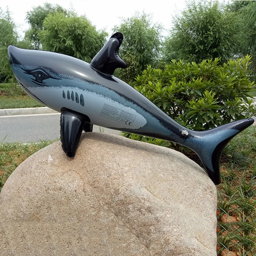 PVC Inflatable Shark Beach Toy - Shark Themed Outdoor Party Water Play Game Toys for Kids Summer Fun Activities