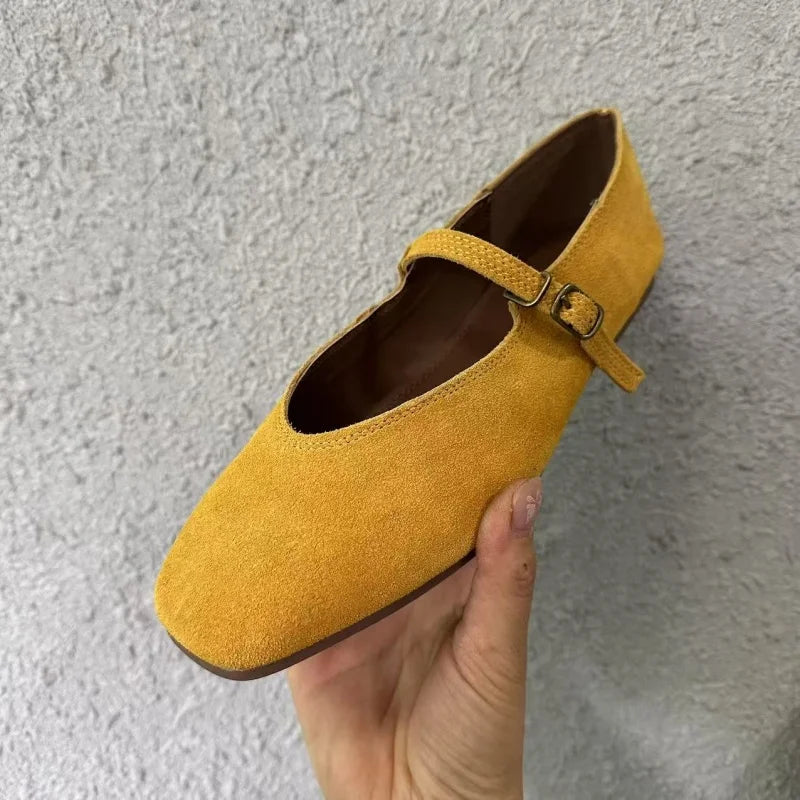 Bailamos 2024 Spring New Brand Women Flats Round Toe Shallow Slip On Ladies Casual Ballet Shoes Soft Leather Eelgant Dress Shoes