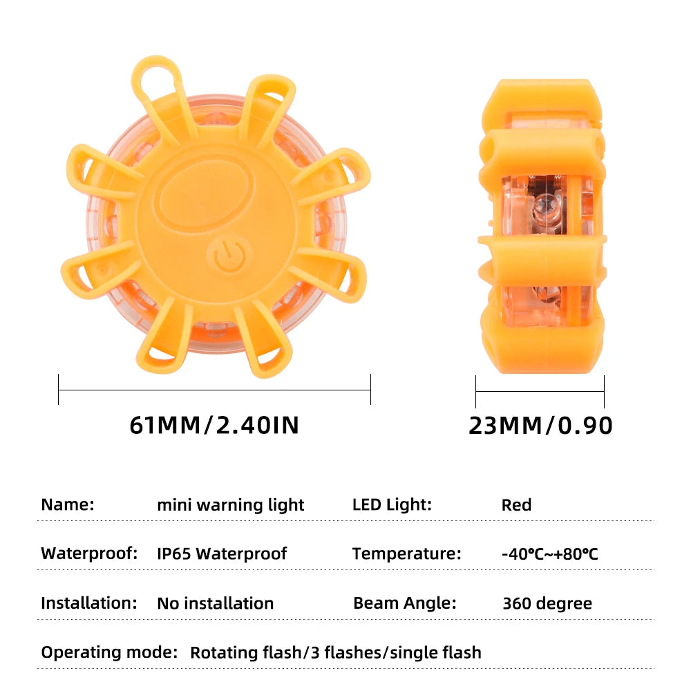 8Led Flares Emergency Lights Roadside Safety Beacon Disc Flashing Warning Flare Kit With Magnetic Roadside Warning Flasher