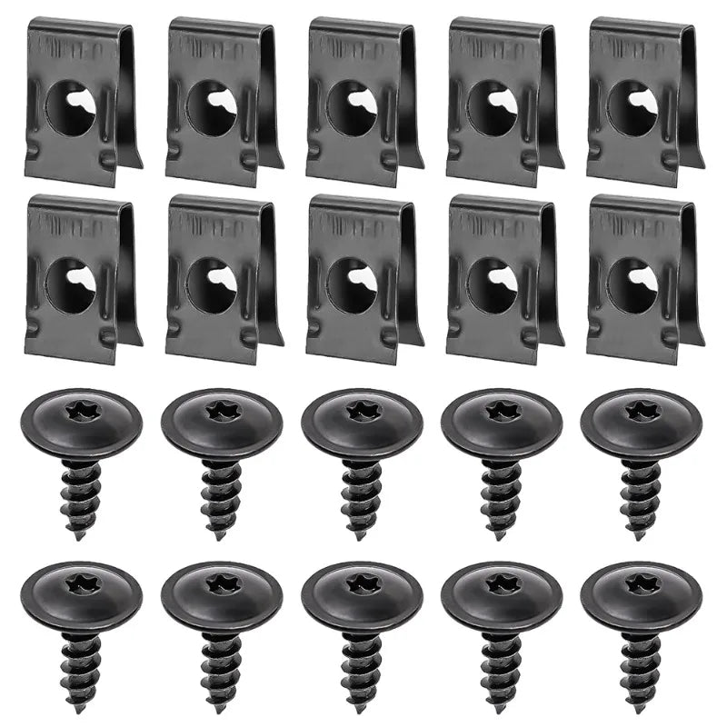 Car Self-tapping Screw Fasteners Auto Metal U-shaped Spacers Self-Tapping Screws Kit Car Motorcycle Modification Accessories