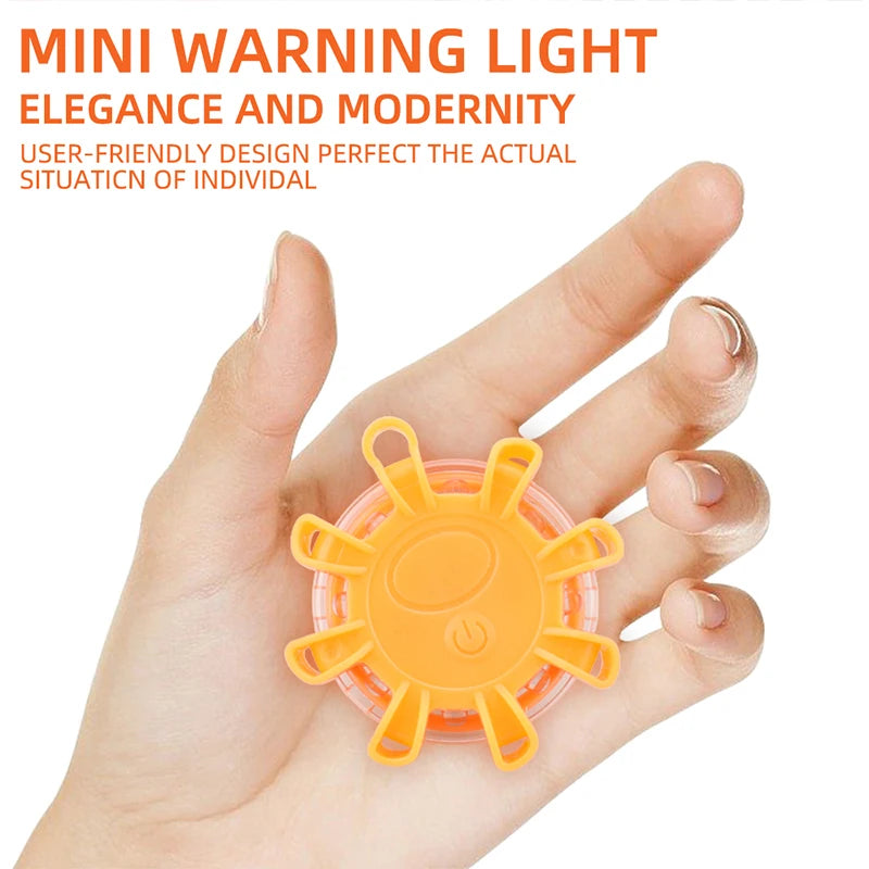8Led Flares Emergency Lights Roadside Safety Beacon Disc Flashing Warning Flare Kit With Magnetic Roadside Warning Flasher
