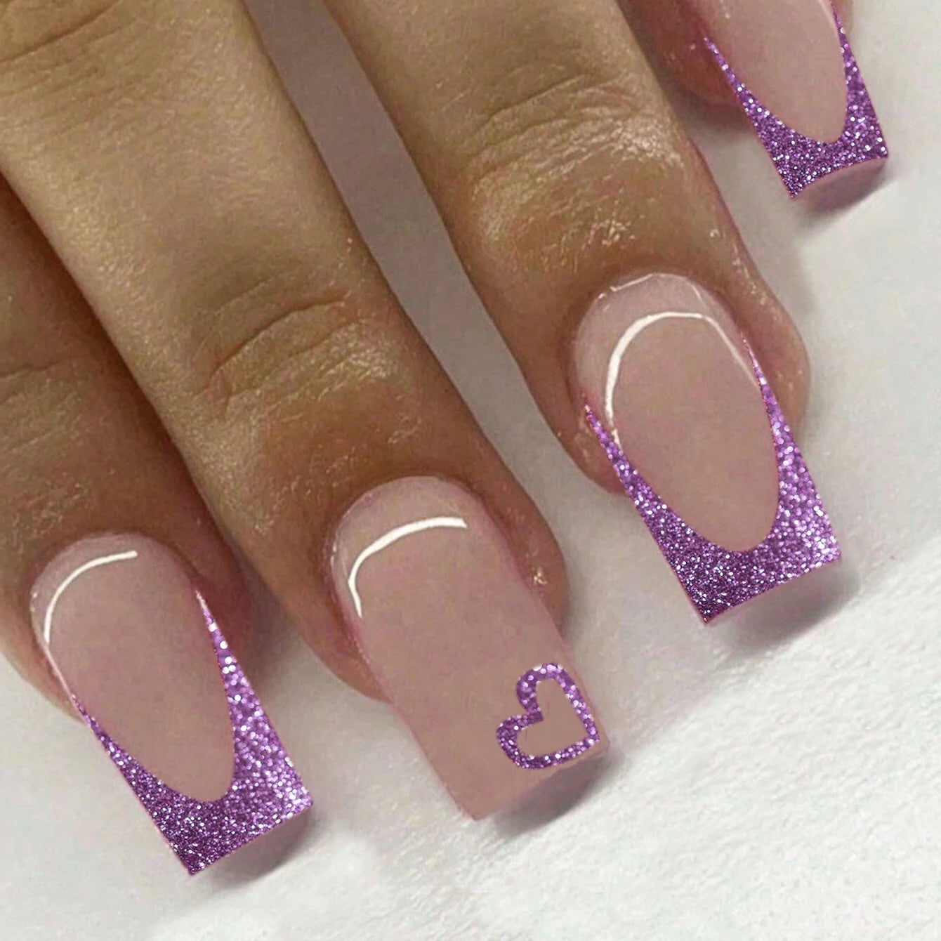 ARTAUG 24PCS Medium Ballerina Pink Nails Black French Tip Press On Nails Press On Nails Love Design Summer Nails Tipsy Cute Nail