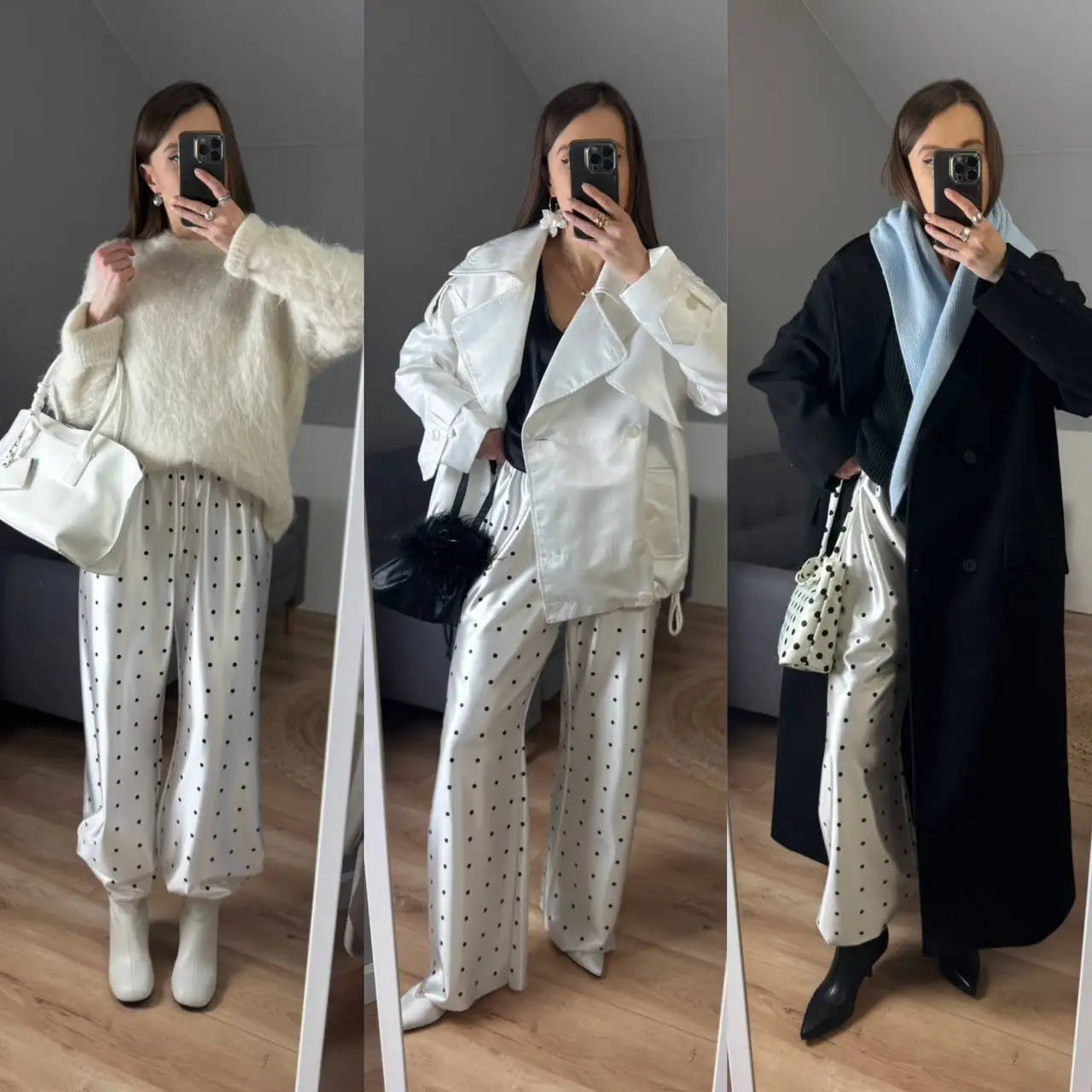 Satin Wide Leg Pants Long Floor Casual Pants Women's Summer