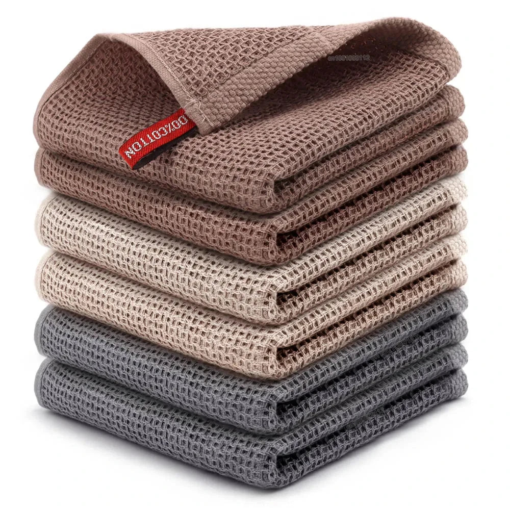 4Pcs Cotton Kitchen Towel Ultra Soft Magic Cleaning Cloth Absorbent Cleaning Rags Thickened Wipe Cloths Dishcloth