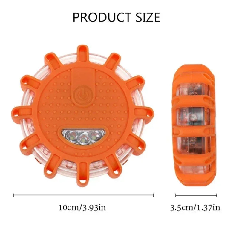 USB Rechargeable Warning Light LED Road Flares Emergency Lights Roadside Safety Beacon Disc Flashing Magnetic Beacon
