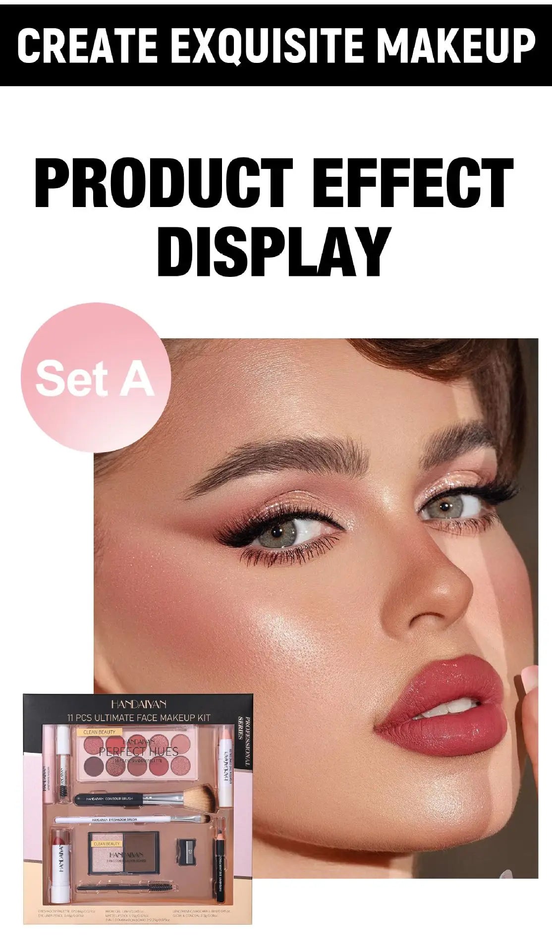 Professional Makeup Kit 11 Pieces Shadow Contour Blusher Set Waterproof Highly Pigmented Smudge Proof Face Cosmetics Collection