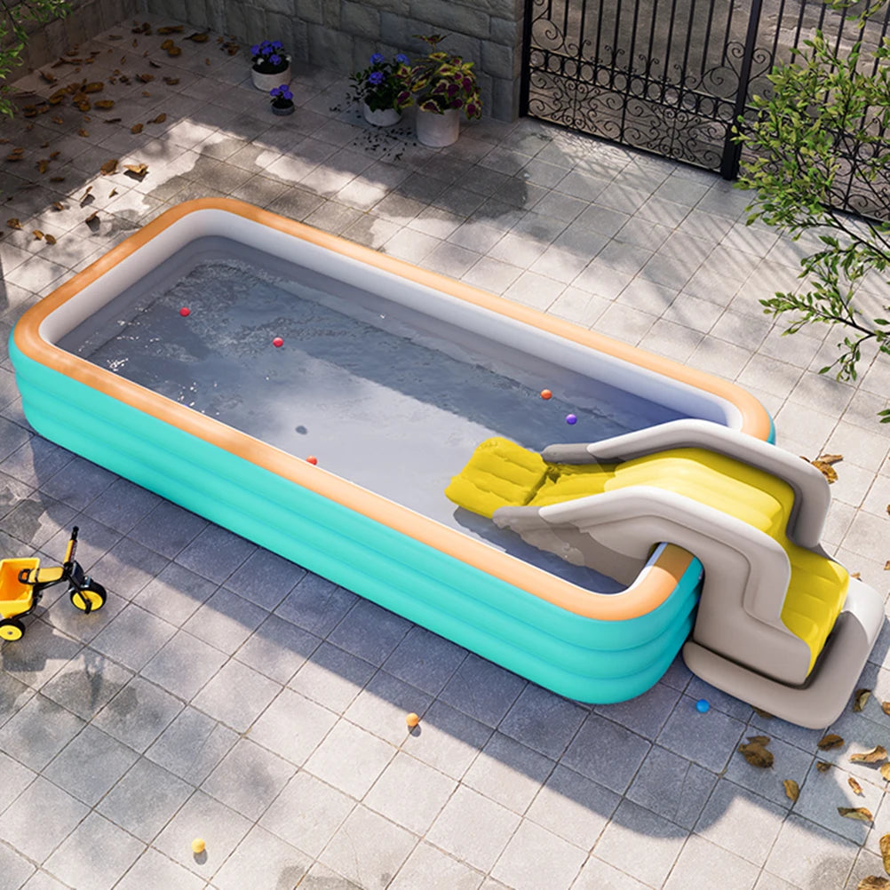 Inflatable Water Slide Compact Inflatable Climbing Wall Water Slide Park Outdoor Summer Fun for Kids