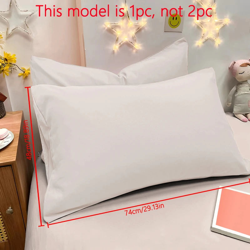 1 Piece Of Matte Solid Color Pillowcase, Bedroom Pocket Sealed Soft Pillowcase, Bedding