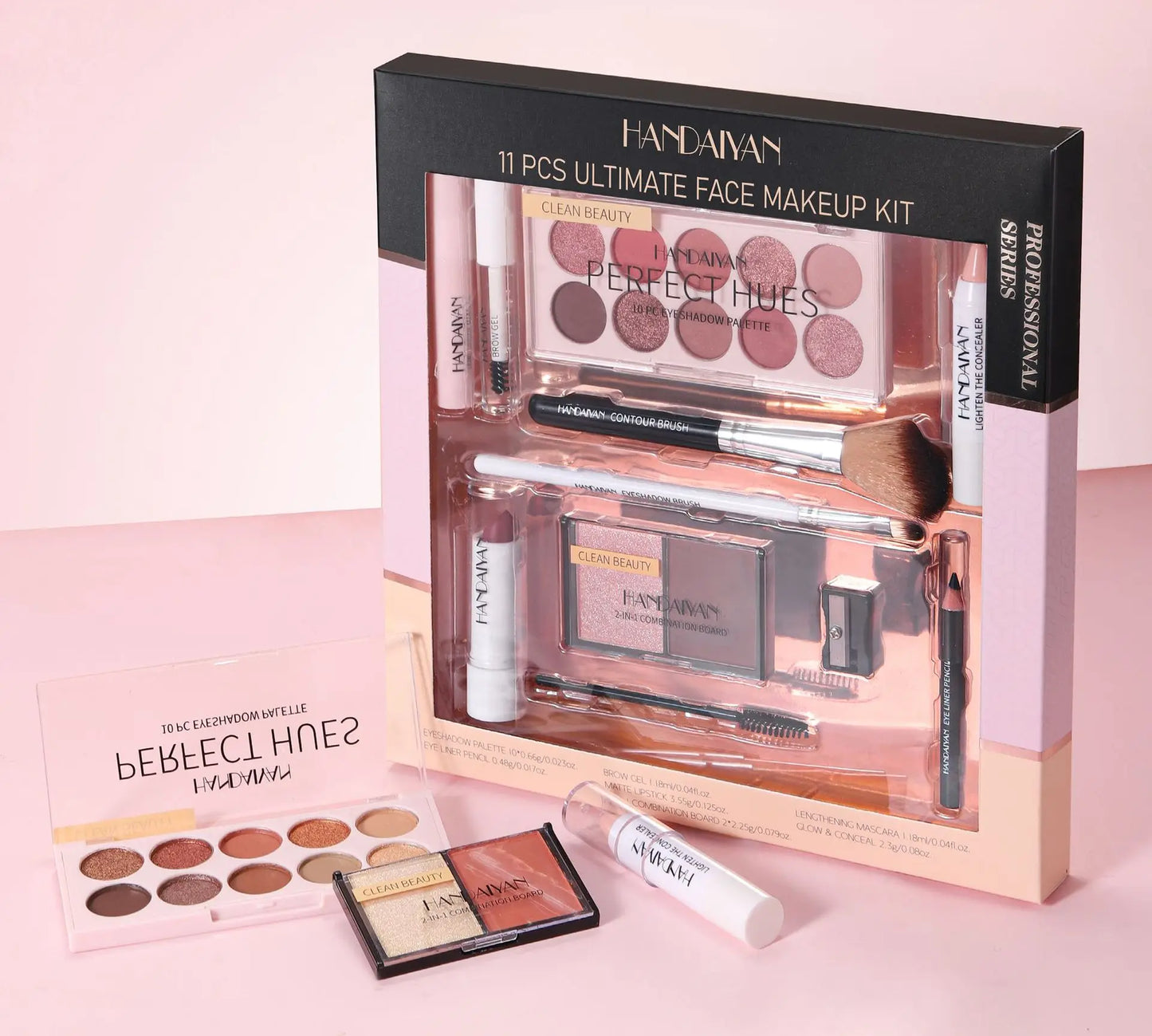 Professional Makeup Kit 11 Pieces Shadow Contour Blusher Set Waterproof Highly Pigmented Smudge Proof Face Cosmetics Collection
