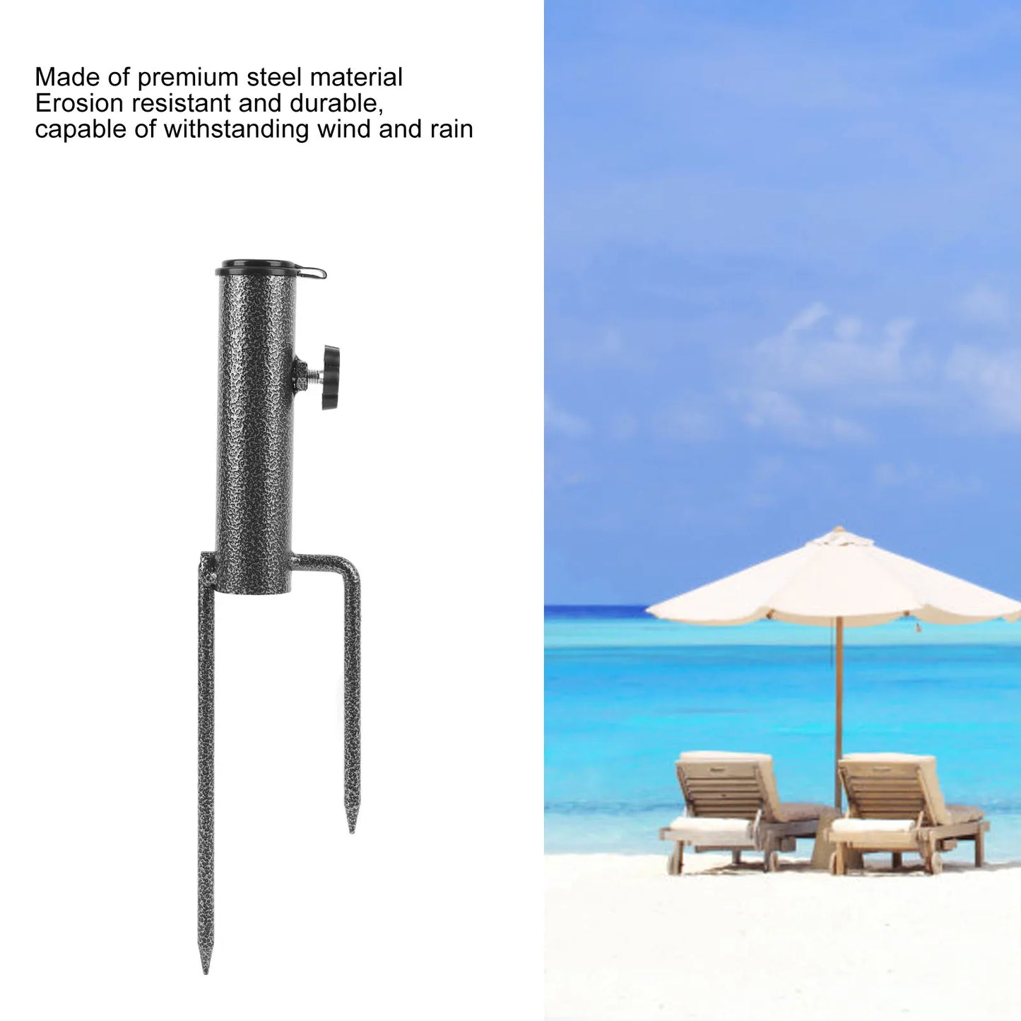 Yard Umbrella Anchor Beach Umbrella Metal Ground Holder Adjustable Heavy Duty Round Beach Umbrella Iron Holder for Garden