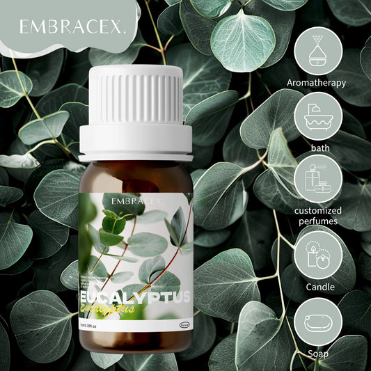 Pure Eucalyptus Essential Oils|100% Natural Eucalyptus Oil|For Hair Care, Home Diffusers, Skin, Aromatherapy, Massage 10ml