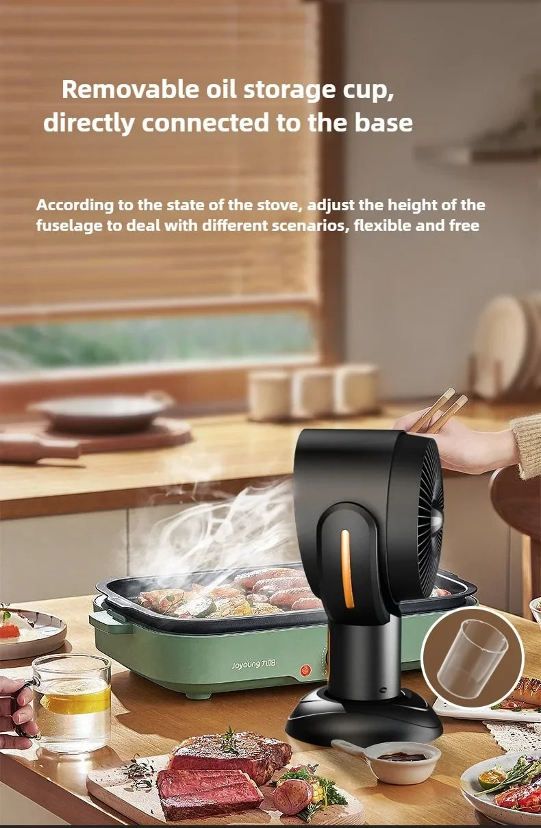 Small desktop range hood, portable charging, deodorization, air filtration, smoking machine, barbecue, hotpot companion.