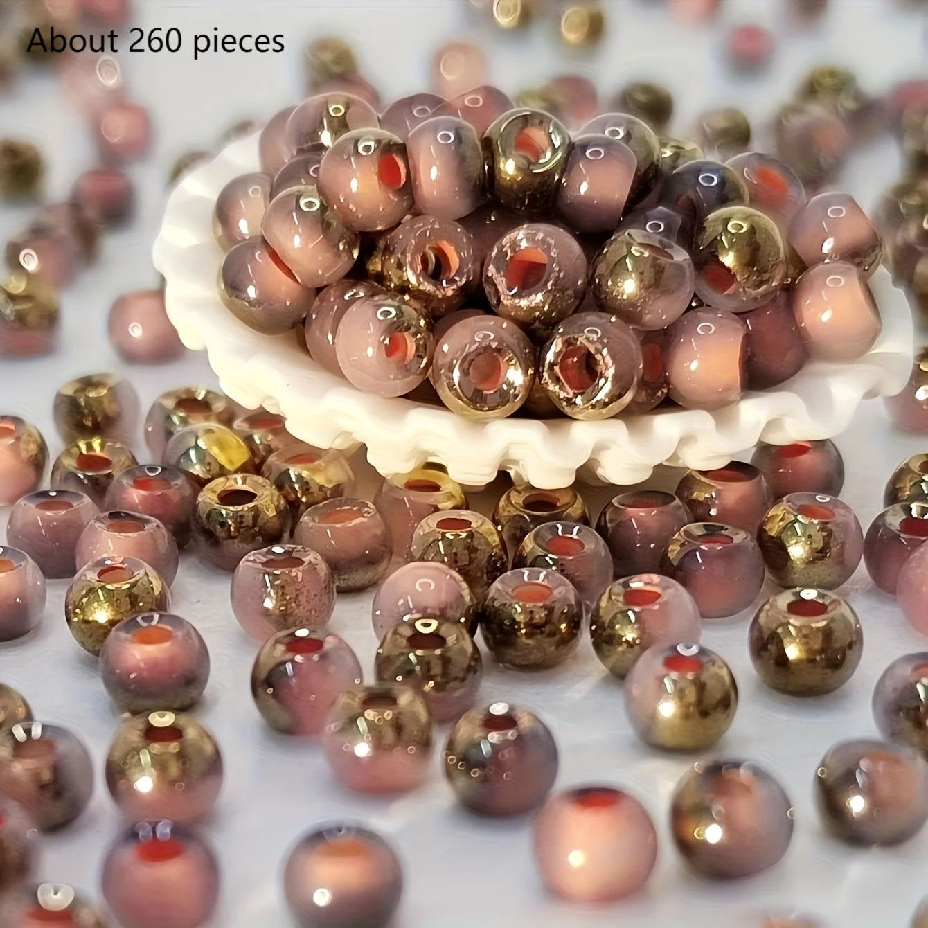 DIY handmade jewelry materials with round beads, colorful beading, accessories for making bracelets, earrings and necklaces