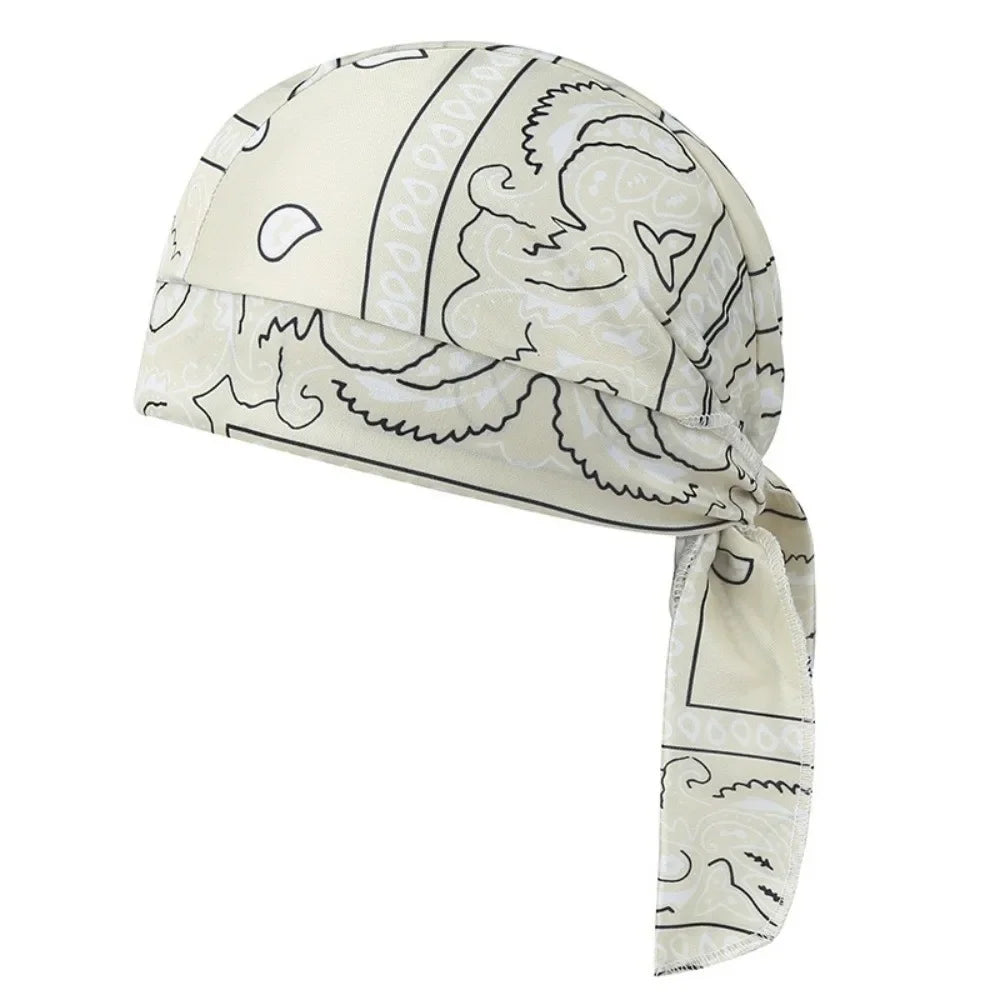 Men Women Quick Dry Headscarf Cotton Pirate Hat Outdoor Sport Cycling Bandana Sweat Absorbant Cancer Chemo Cap Muslim Turban