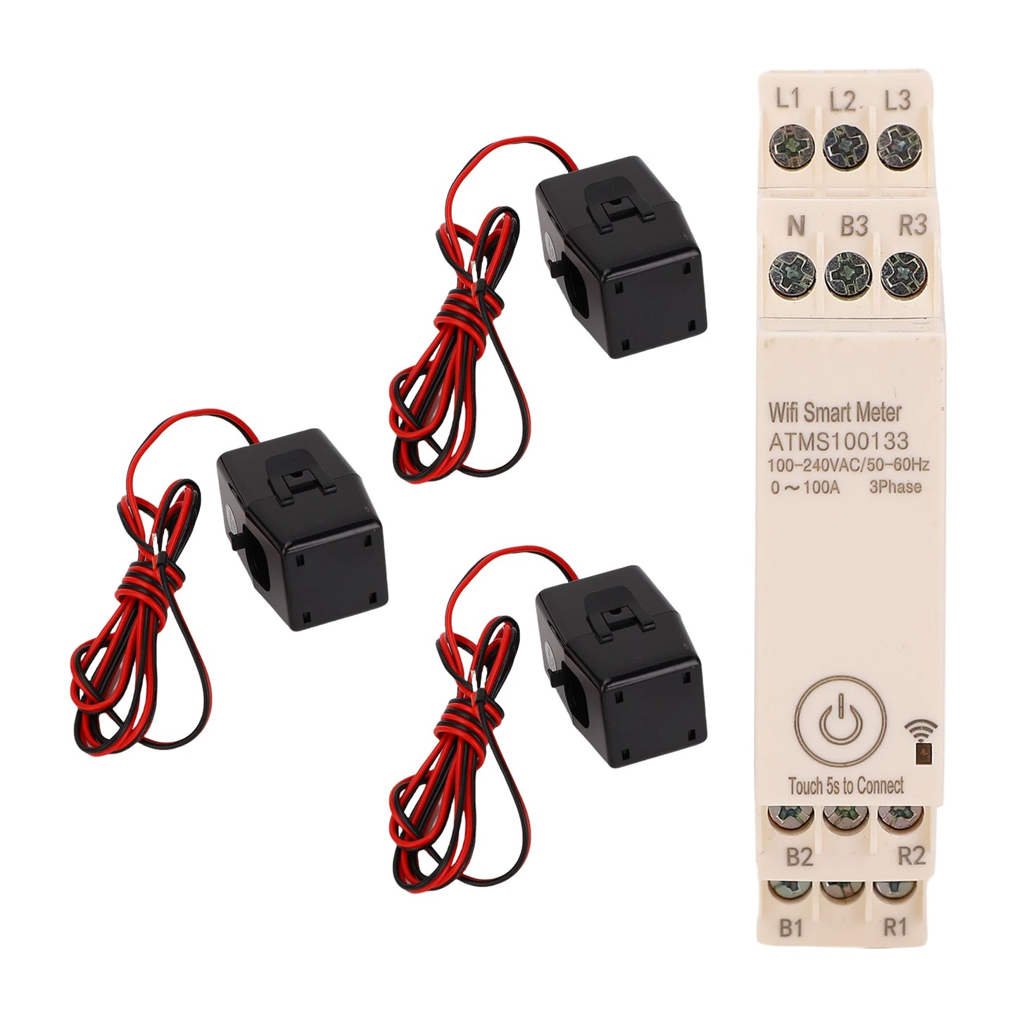 Smart Energy Meter 3 Phase Remote Control Smart Electricity Meter APP Monitoring Real Time Data with 3 Current Sensors for Home