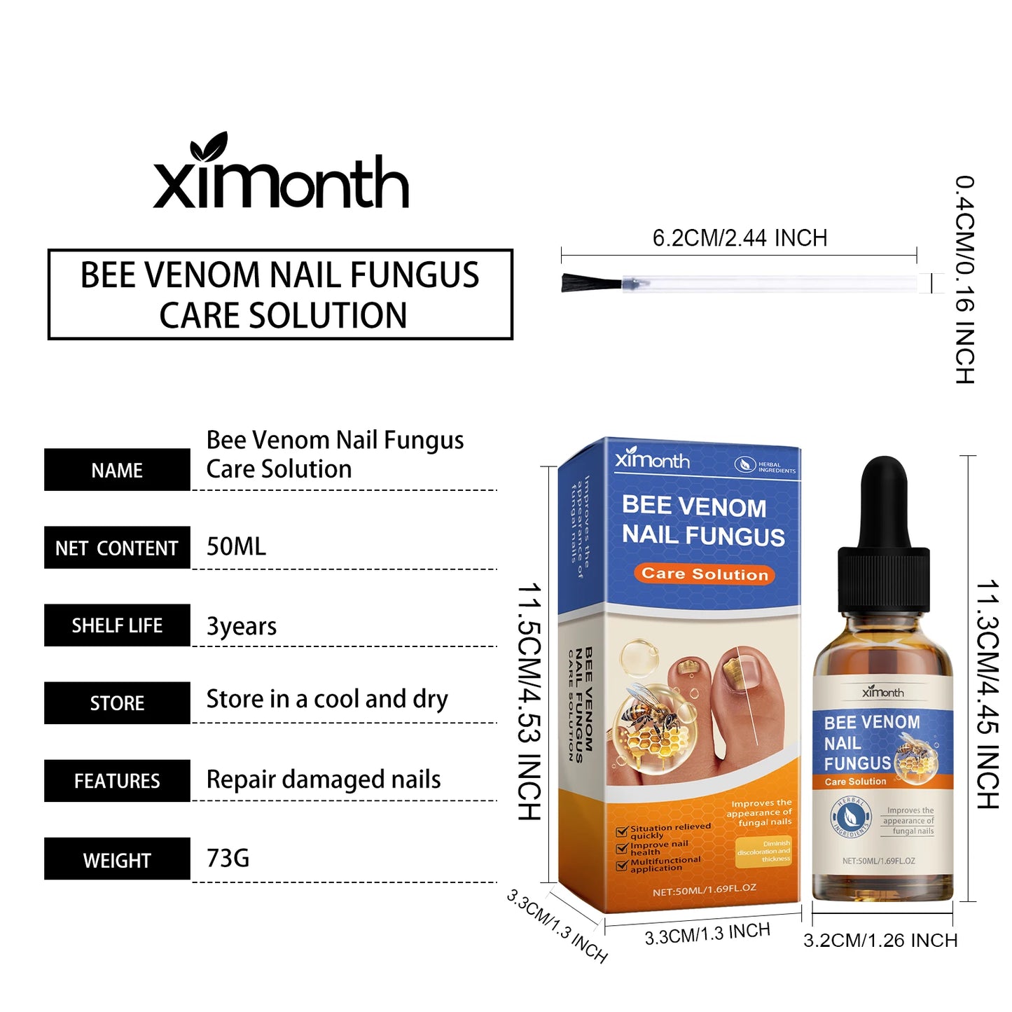 Nail Fungus Care Solution Anti-Infection Onychomycosis Repair Damaged Cracked Hand Foot Nail Manicureed Health Care Essence 50ml