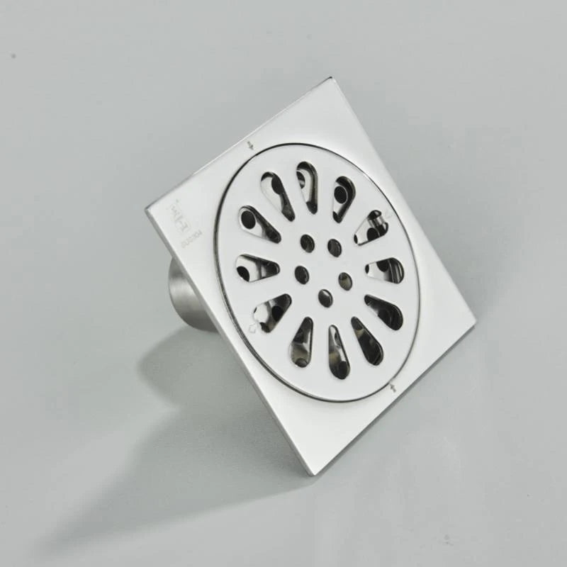 Shower Drains 10*10cm Square Bath Drains Strainer Hair Antique Brass Fish Carved Bathroom Floor Drain Waste Grate Drain