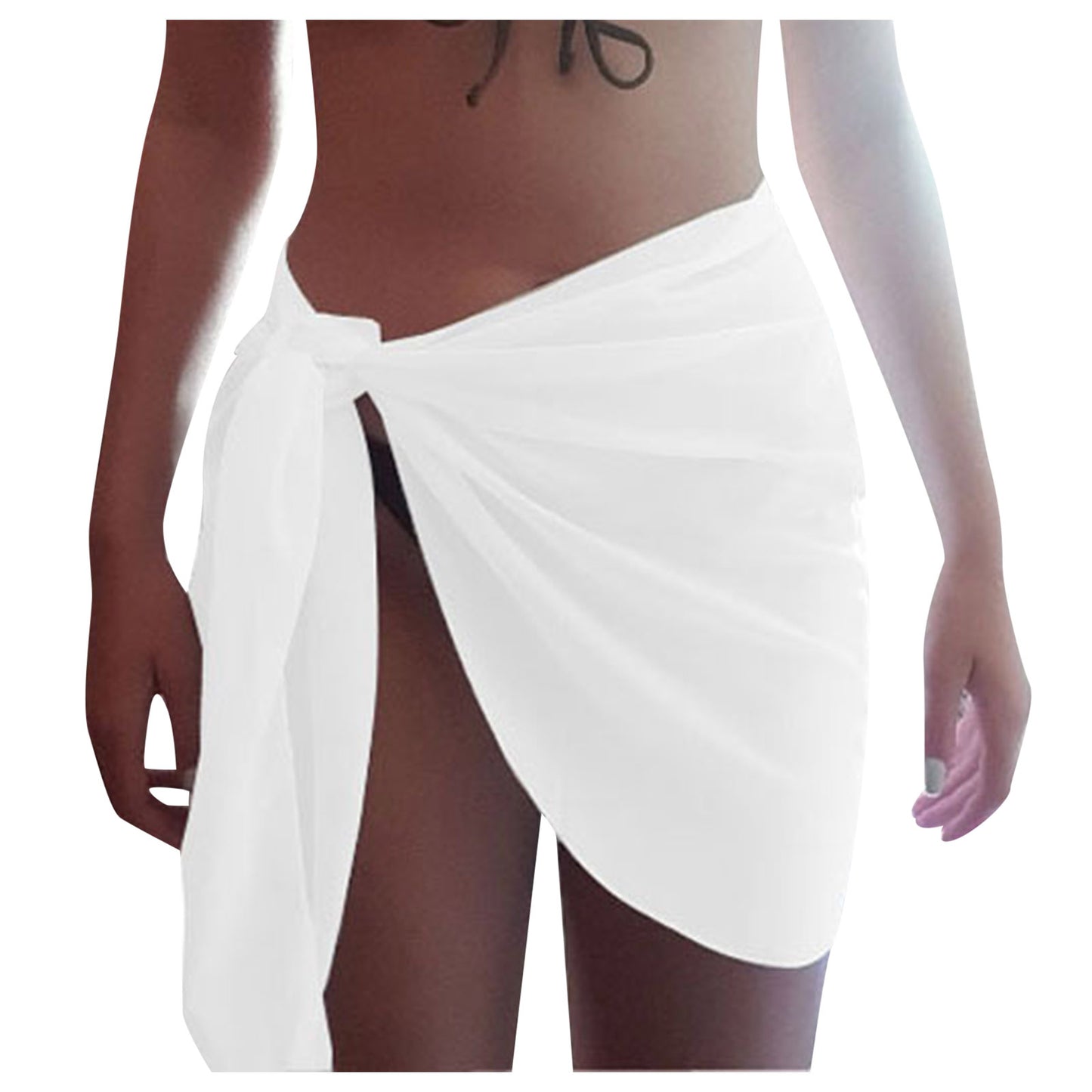 Women Cover Up Skirt Solid Color Swimsuit Female Side Knot Cover-Ups Summer Beach Dress Swimwear Bikini Cover Up пляжная одежда