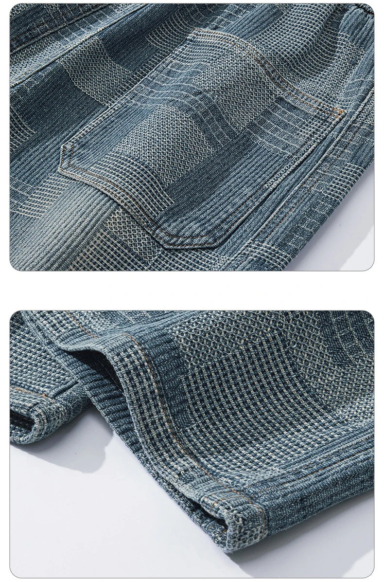 Casual Mens Clothing Baggy Denim Shorts Summer Fashion Starry Sky Pattern Elastic Waist Shorts Men Streetwear Short Jeans Korean
