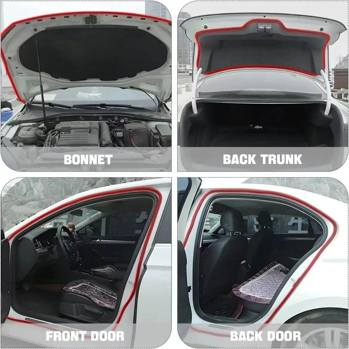 Car Door Seal Strips Sticker Weatherstrip Rubber B Shape Door Seals Sound Insulation Auto Door Sealant Automobiles Accessories
