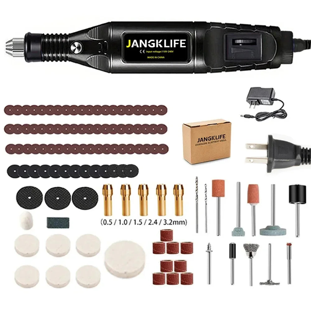 JANGKLIFE110-220V polishing and drilling, high-power grinder and 211pcs set, cutting, engraving, multi-function electric grinder