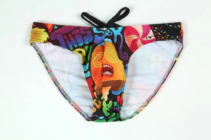 New swimming trunks men's swimsuit printed youth swimming trunks swimming training