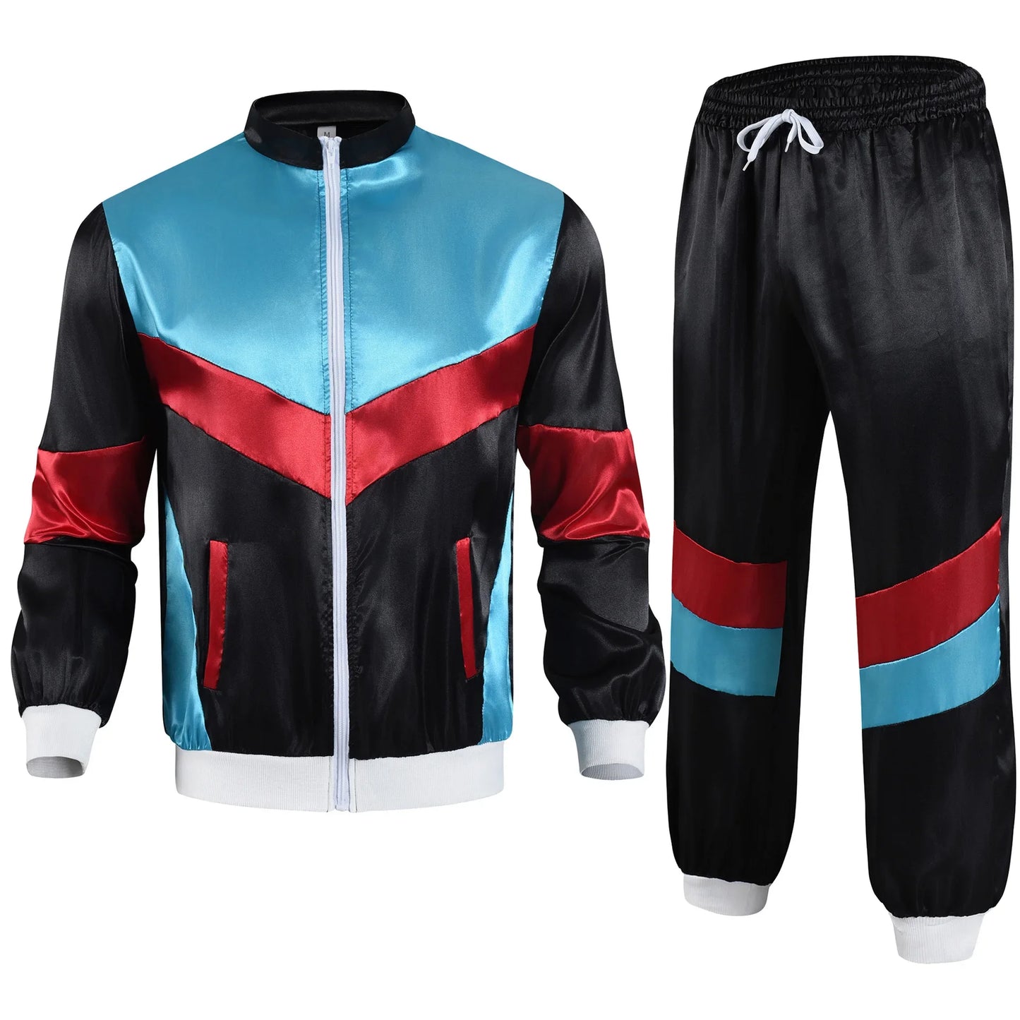 Men's 80s Tracksuit Vintage Hip Hop Windbreaker 80s Disco Tracksuit 90s Shell Suit outfits
