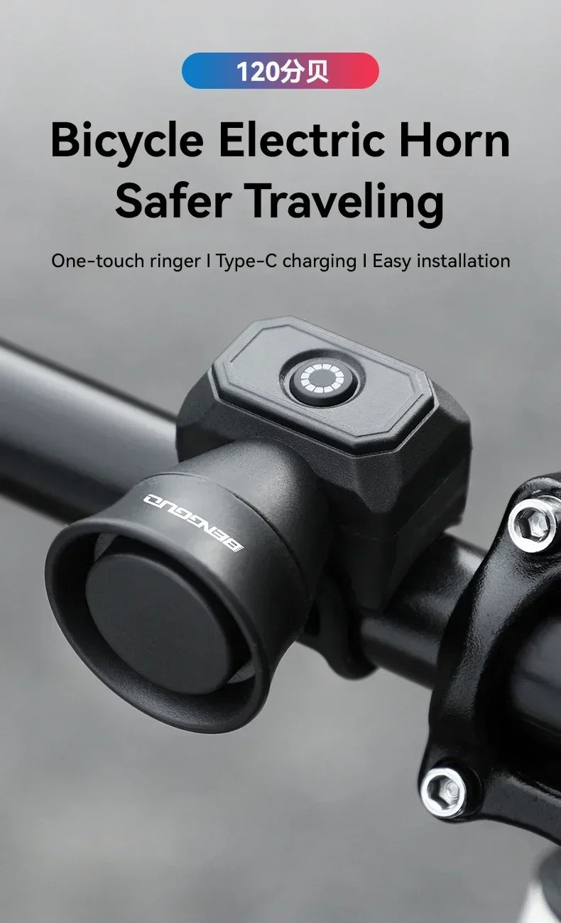 New Bicycle Horn Mountain Bike USB Charging Waterproof Electronic Bike Bell Riding Equipment Children's Scooter Accessories