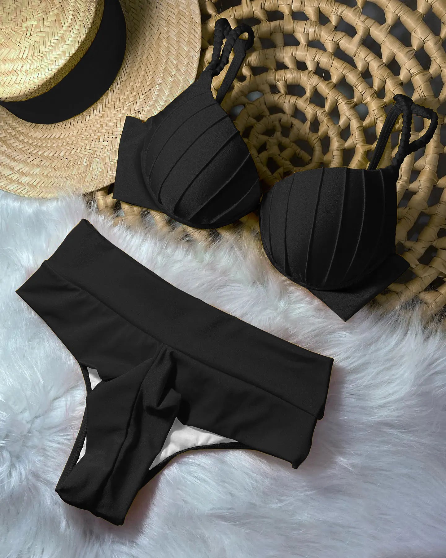 Cheap Push Up Bikinis Women Swimsuits  Solid Padded Women Swimwear Vintage Female Swimsuit High Waist Biquini Bathing Suit