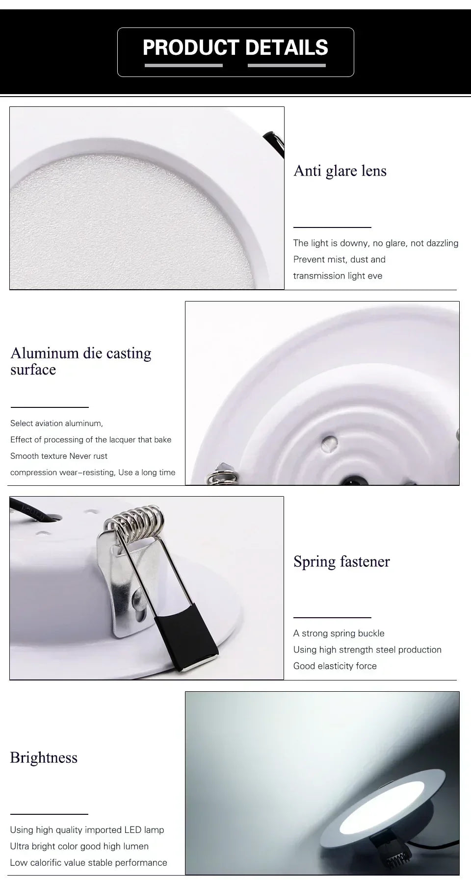 Dimmable LED Downlight Tri-tone light 110/220V Spot 5W 7W 9W 12W 15W Recessed in LED Ceiling Downlight Light Warm white Lamp