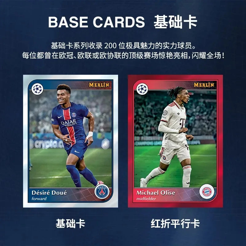 New 2024-25 Genuine Topps Merlin UEFA Club Competitions Merlin UCC Football Card Star Card Collectible Cards Toy Holiday Gift