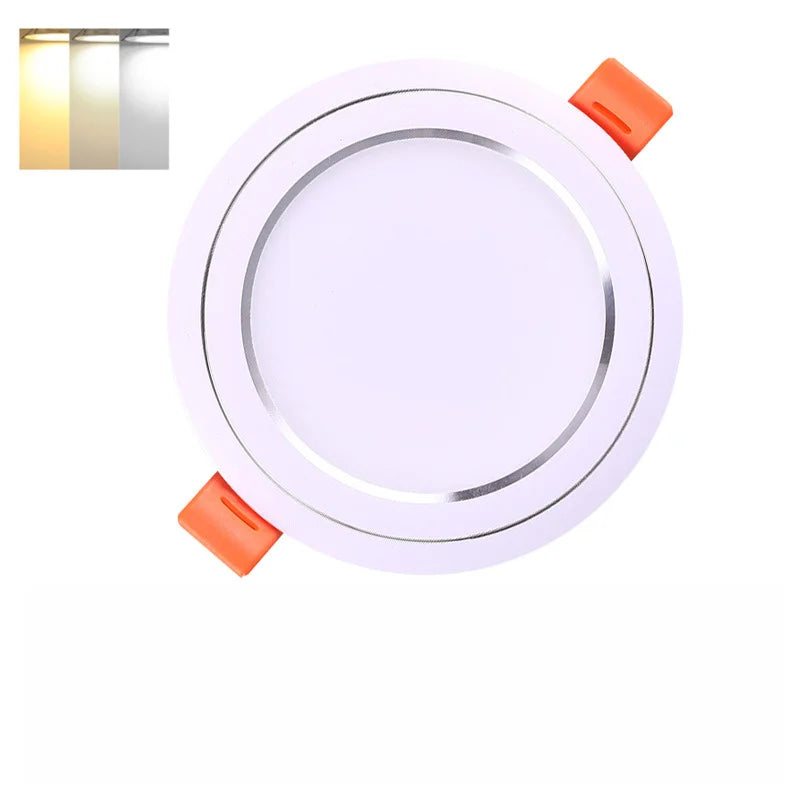 Dimmable LED Downlight Tri-tone light 110/220V Spot 5W 7W 9W 12W 15W Recessed in LED Ceiling Downlight Light Warm white Lamp