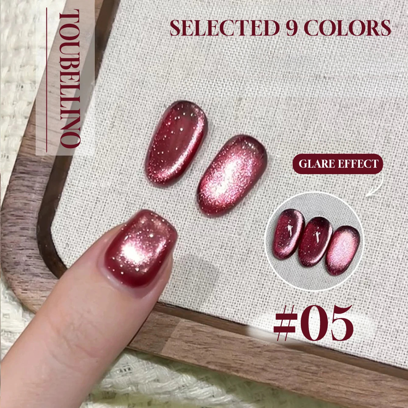MIANEL 12ML Red Ocean Cat Eye Gel Nail Polish 2026 Top Selling Red Color Flash Glass Beads Cat Magnetic Gel Red Nails 1-9pcs