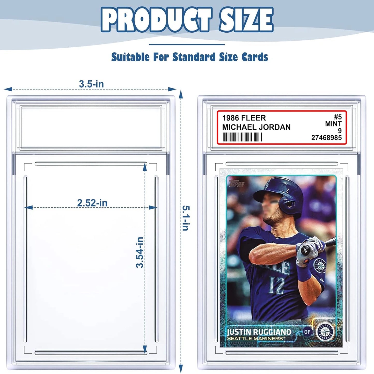 Game Card Holder Trading Graded Cards Protectors Hard Plastic Label Position Fit Display Slab Baseball Sports Yugioh Standard