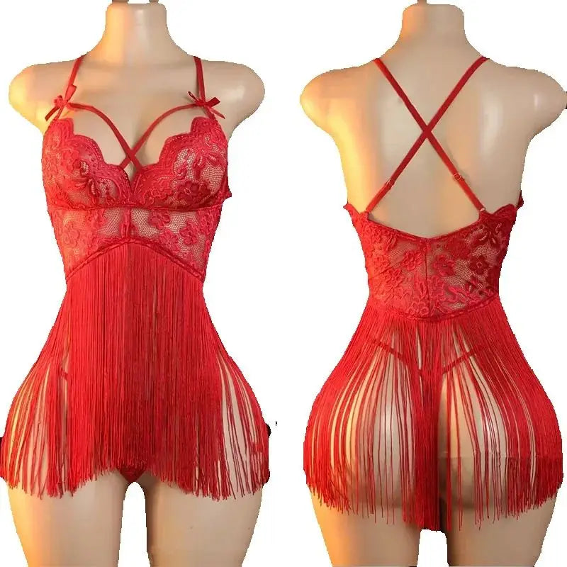 Sexy Erotic Lingerie Kit Women Temptation Lace Tassel Sensual Porn Underwear For Sex Hot Bodydolls Exotic Apparel Lenceria