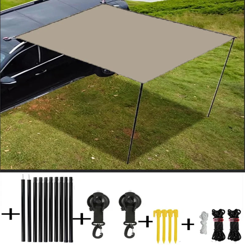 Large Car Side Sun Shade Awning for Outdoor Camping