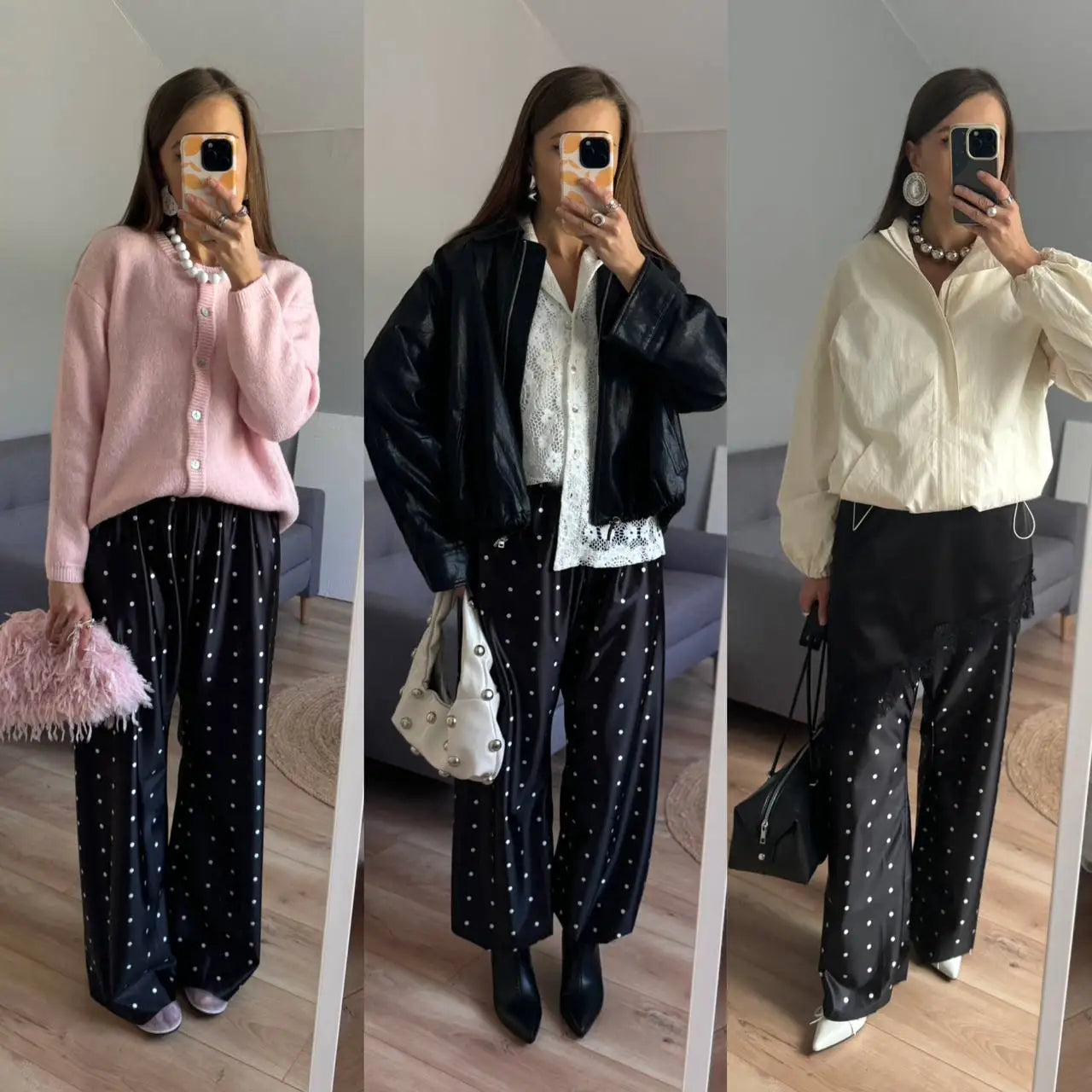 Satin Wide Leg Pants Long Floor Casual Pants Women's Summer