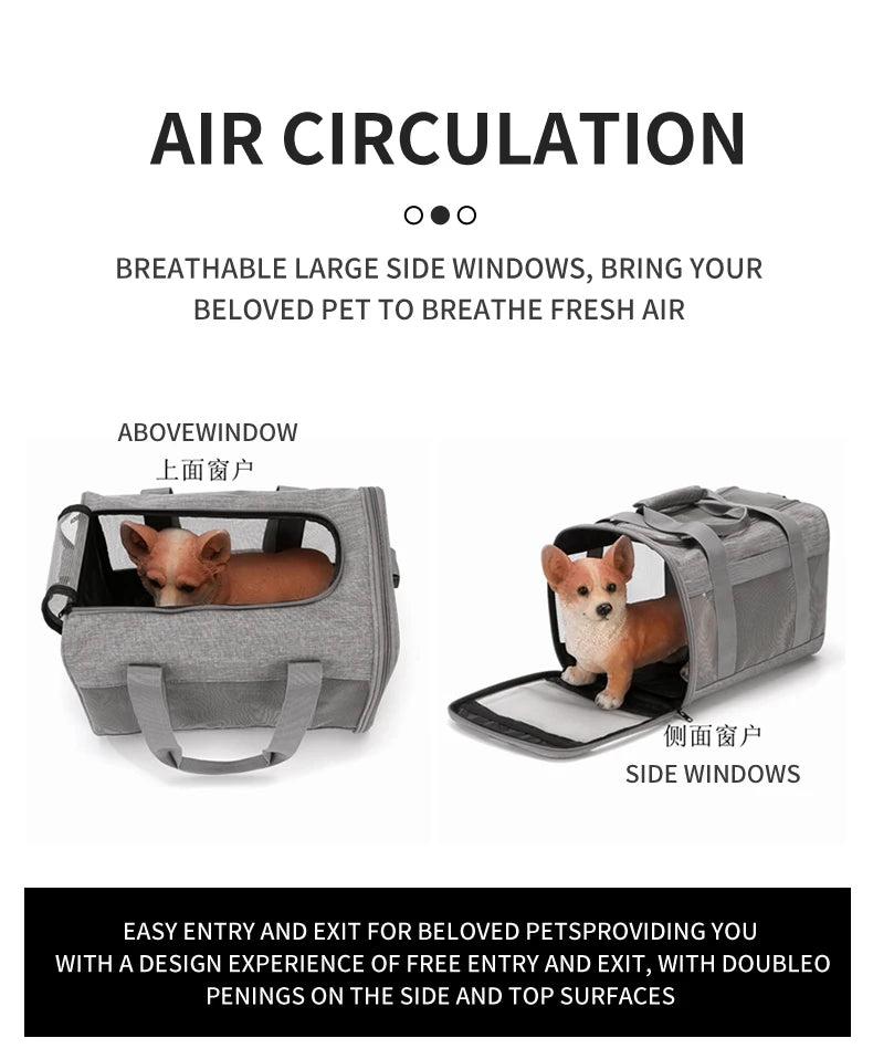 Pet Carrier Soft Travel Bag for Cats And Dogs Breathable Honeycomb Board Detachable Veterinary Cat Car Bag Support Board