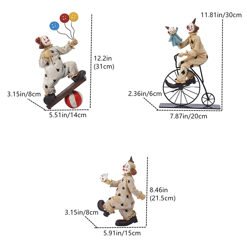 Decorative Sculptures For Home Modern Resin Statues And Figurines Living Room Decoration Desktop Table Circus Clown Ornaments