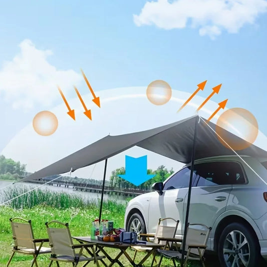 Large Car Side Sun Shade Awning for Outdoor Camping
