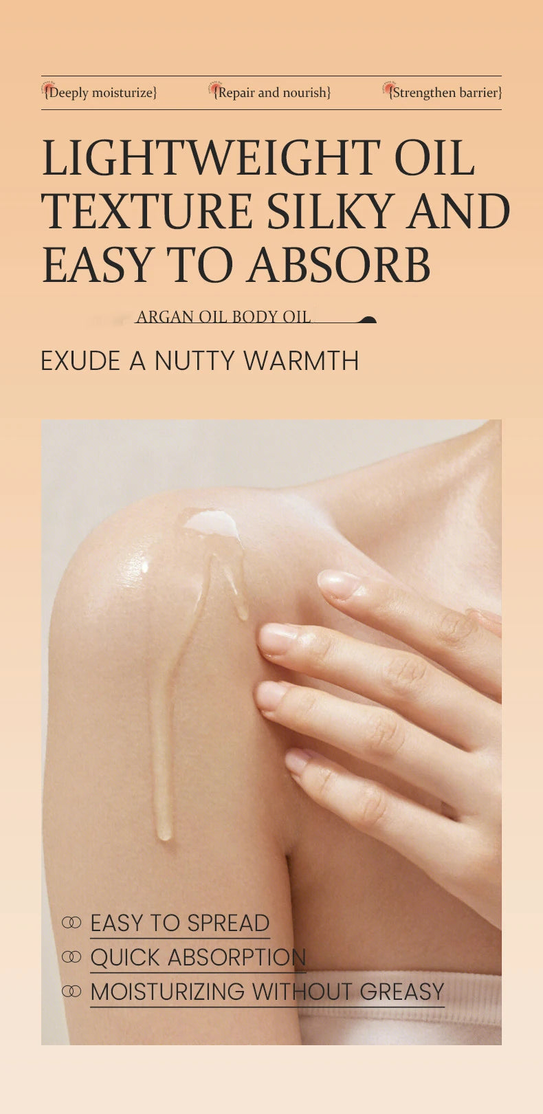 260ml Moisturizing Body Oil Brightens Skin Suitable For All Skin Types Nourishes Moisturizes Skin Enhances Smoothness Skin Care