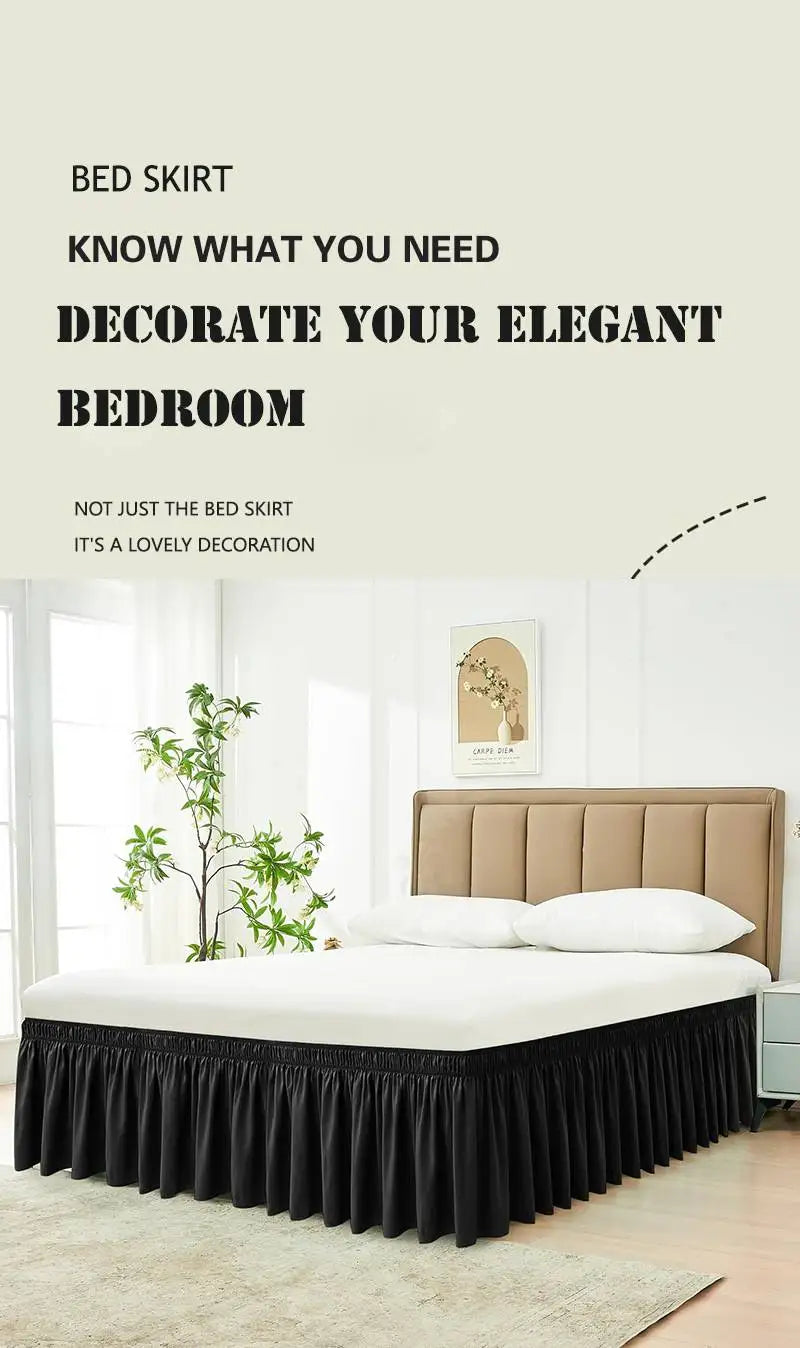 Bedding Bed Skirt  Drop Length - White,Black,Gery, Ruffled Dorm Room Bed Skirts, Easy Care, Wrinkle Free ,Microfiber Bed Skirt