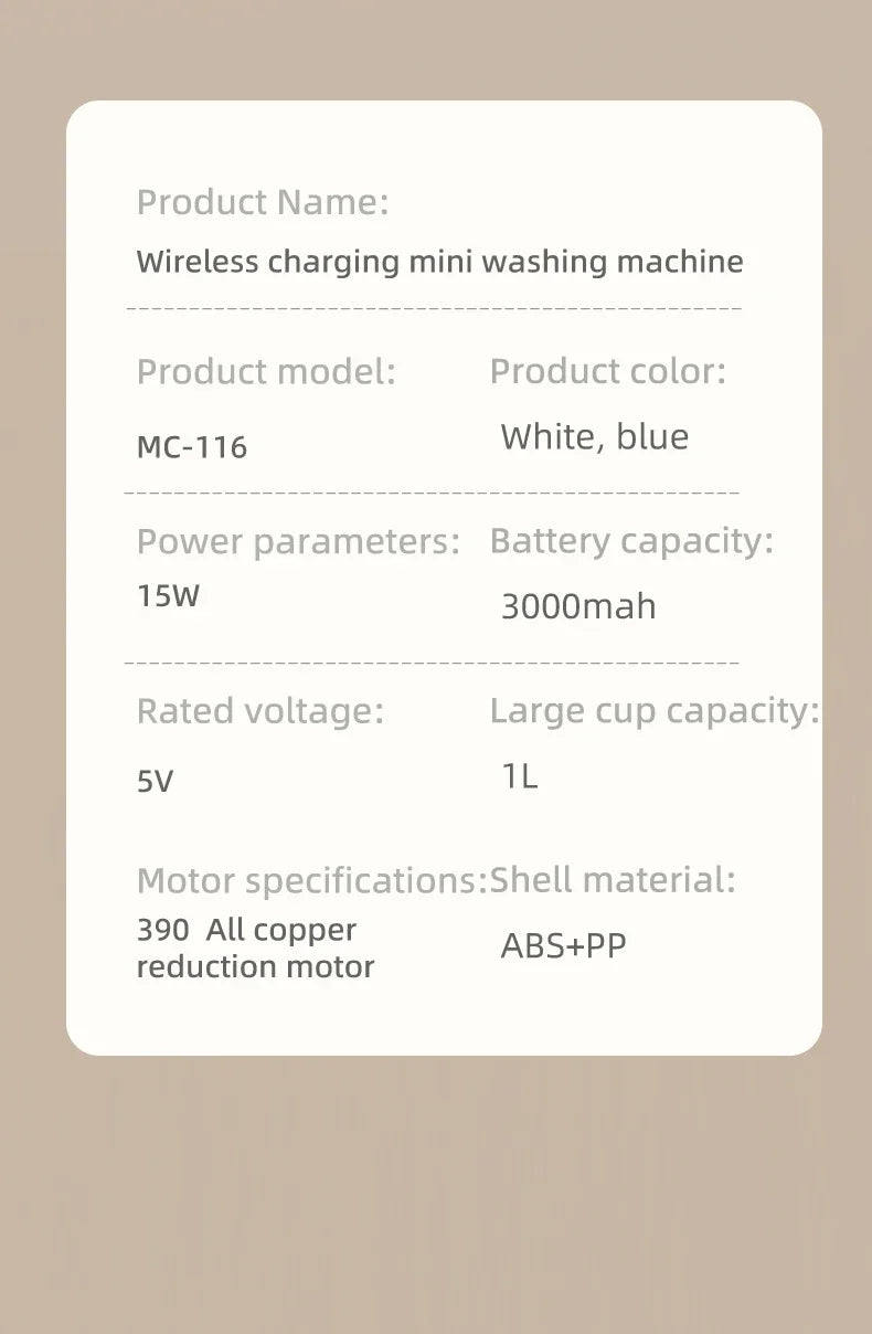 Mini Household Electric Washing Cup Underwear Socks Small Wireless Charging Washing Machine Pet clothes washing machine