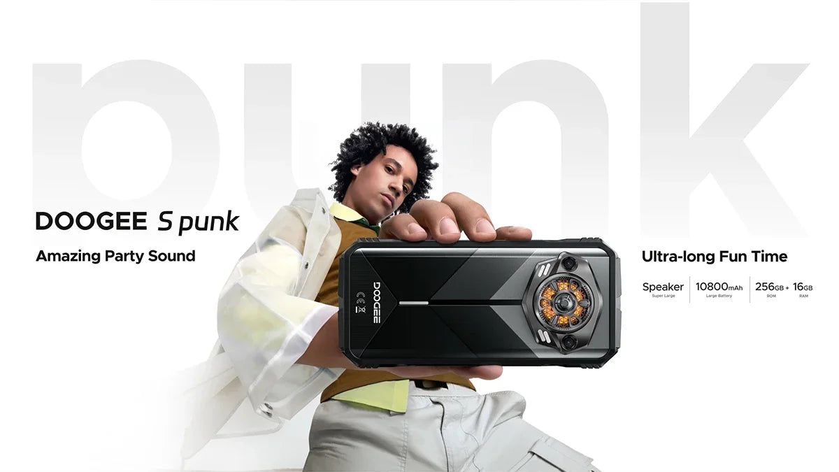Global version DOOGEE S Punk Rugged Smartphone Android 14 6.58" FHD+90Hz IPS Screen 16GB(6+10)+ 256GB 10800mAh 50MP Mobile Phone