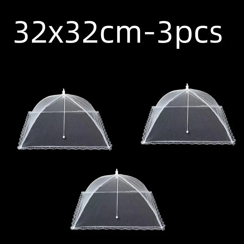 Kitchen Food Cover Foldable Anti Fly Mosquito Mesh Cover Picnic Dinner Table Umbrella Style Tent Cover Kitchen Gadgets