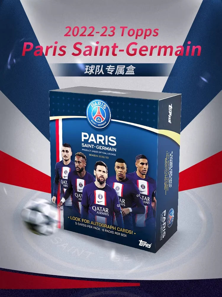 2023-24 Topps Paris Saint Germain PSG Team Set Soccer Card Mystery Box Genuine Trading Cards Game Toys Holiday Birthday Gifts