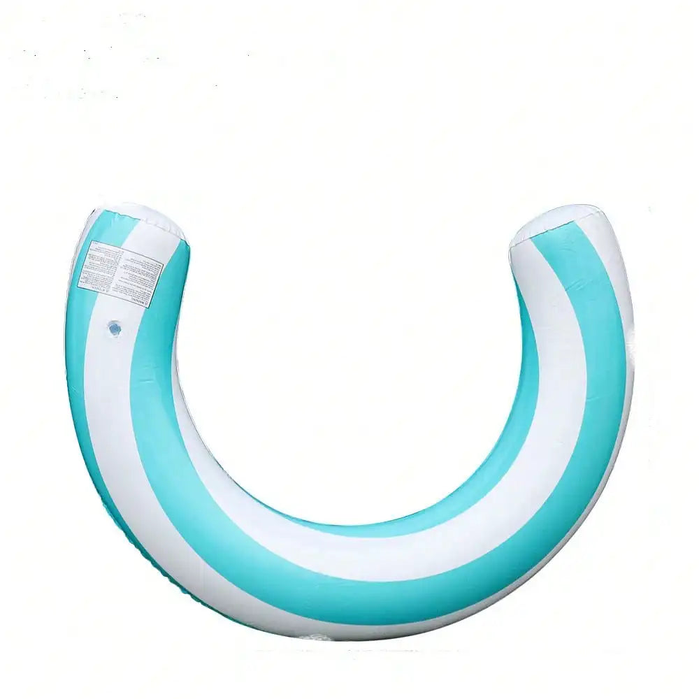1pc New Striped U-Shaped Inflatable Swimming Ring，Arch Shape Design Swimming Pool Float，Thickened PVC Floating Device,For Summer