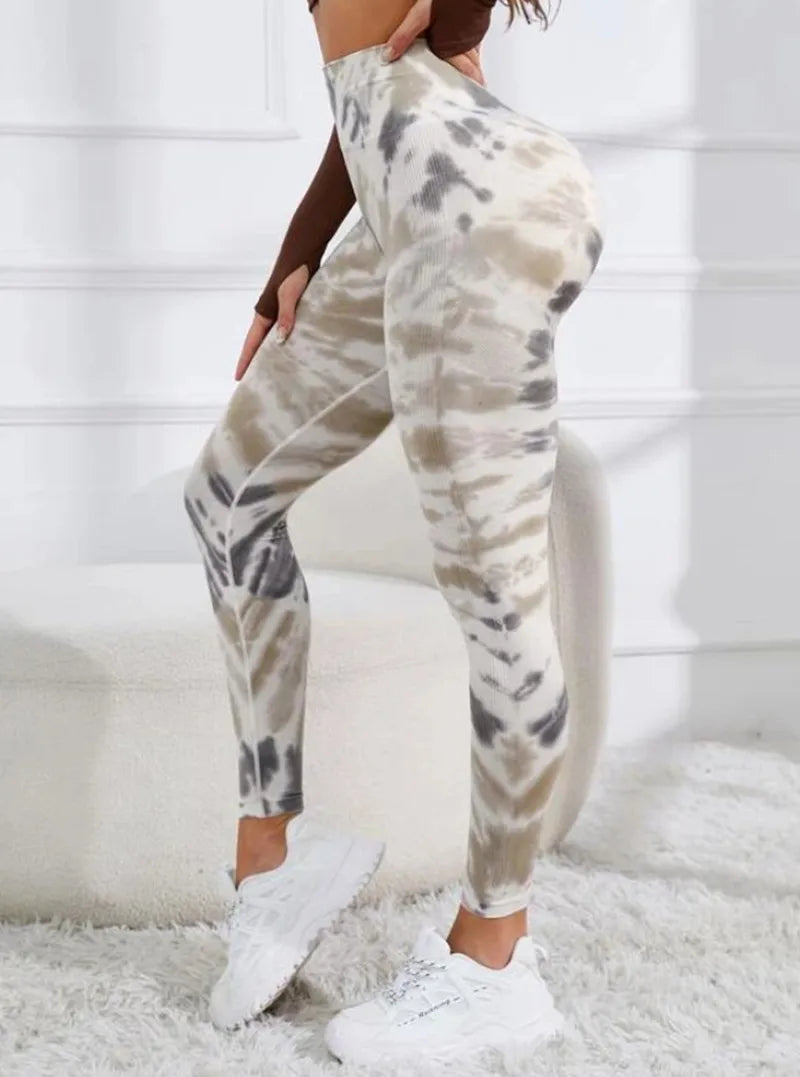 New 3D Print Tie Dye Sports Pants Women Seamless  Leggings High Waist Fitness Push Up Leggings Gym Clothing Workout Tights