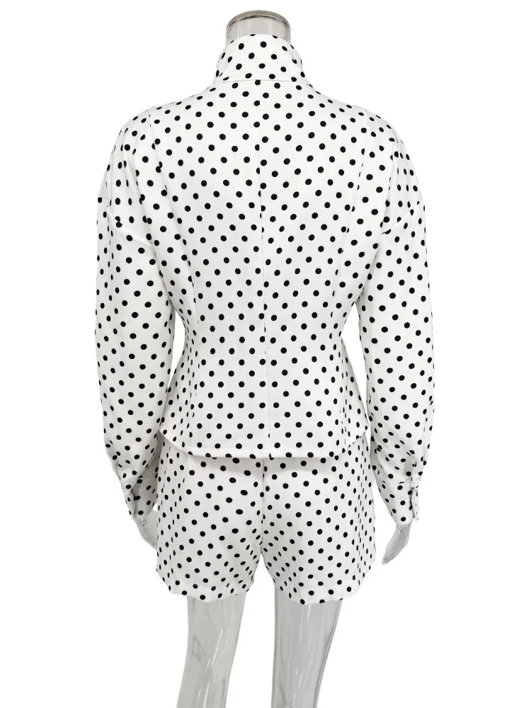 Tossy Fashion Commute 2 Piece-Set Shorts For Women Long Sleeve Patchwork Contrast Shirts Coat And Female Shorts Outfits Summer